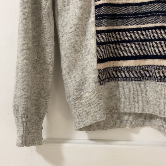 JCrew | Grey Wool Sweater with Stripes S - Picture 3 of 7